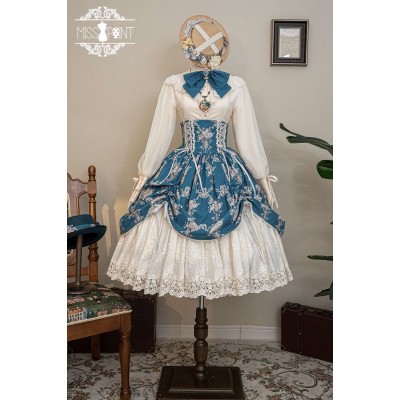 Miss Point Antique Flower Wall Corset Skirt(Reservation/Full Payment Without Shipping)